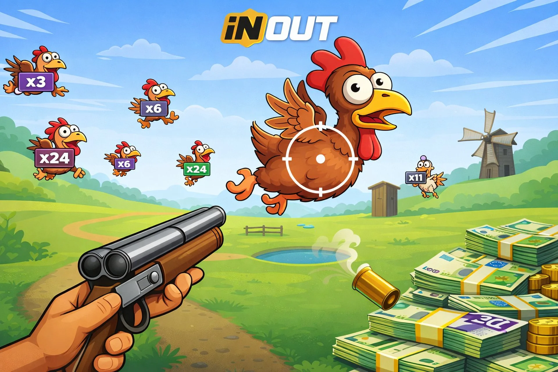 Capture d'écran du jeu Chicken Shoot par InOut Games